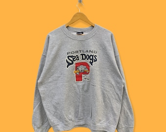 Portland sea dogs big image sweatshirt Portland sea dogs crewneck Portland sea dogs sweater pullover streetwear style Gray colour x-large