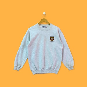 Vintage oxford university embroidered logo sweatshirt oxford university crewneck oxford university sweater pullover grey colour size small