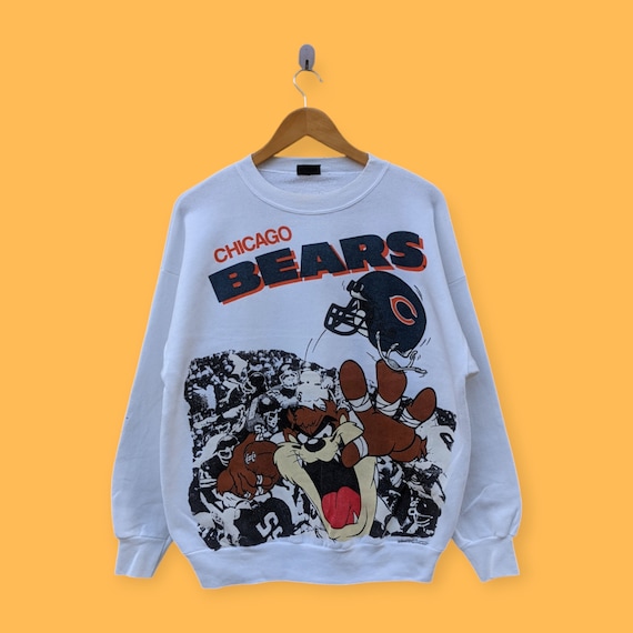 Vintage 90s Chicago Bears Sweatshirt Taz Devil Looney Tunes