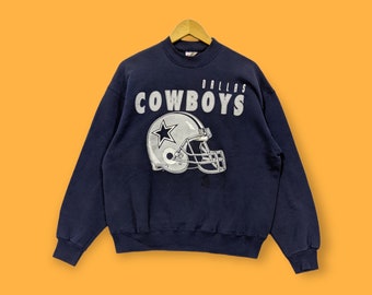 Sweat Vintage Dallas Cowboys Logo 7 Années 90 - Taille L Homme - Bleu Marine