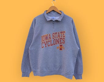 Kids Vintage 1960s Iowa State Color Flock Print Sweatshirt