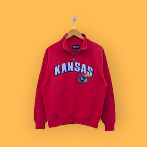 vintage Kansas jayhawks sweatshirt embroidered logo Jansport crewneck Kansas jayhawks sweater pullover streetwear red colour size medium
