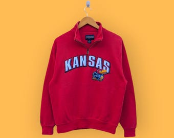 vintage Kansas jayhawks sweatshirt embroidered logo Jansport crewneck Kansas jayhawks sweater pullover streetwear red colour size medium