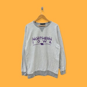 university of northern Iowa sweatshirt university of northern Iowa crewneck sweater pullover streetwear college style gray colour size large