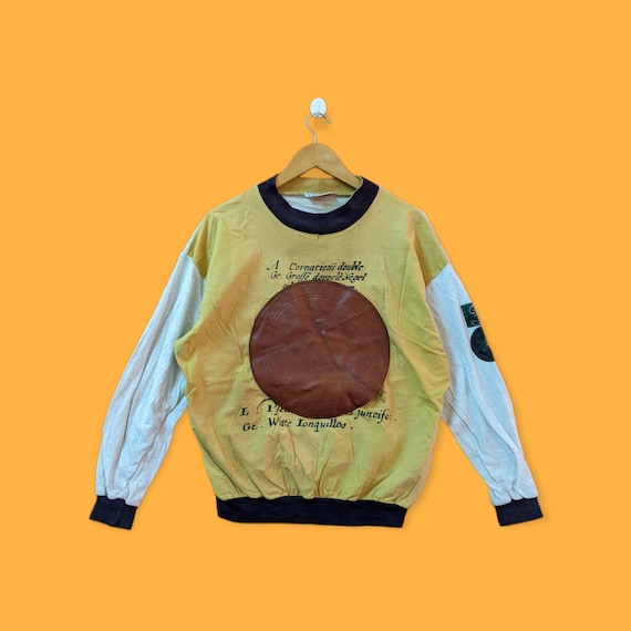 Gianfranco Ferré, Vintage gianfranco ferre made in Italy sweatshirt gianfranco crewneck gianfranco sweater pullover streetwear yellow colour medium large