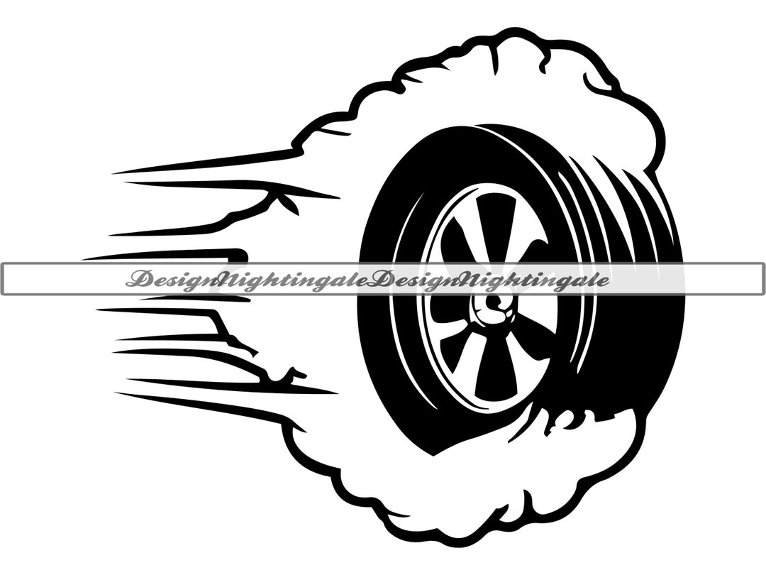 Tire in Smoke SVG, Burnout Tire SVG, Tire Svg, Car Svg, Tire Clipart