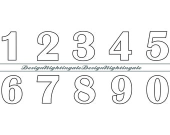 Numbers Outline SVG, Numbers SVG, Numbers Clipart, Numbers Files For Cricut, Numbers Cut Files For Silhouette,Numbers DXF,Png,Numbers Vector