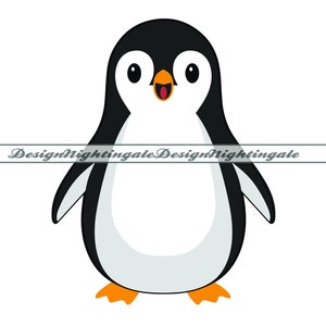 Pingüino n.° 2 SVG, lindo pingüino SVG, clipart de pingüino, archivos de pingüino para Cricut, archivos de corte de pingüino para Silhouette, pingüino Dxf, Png, Eps, Vector