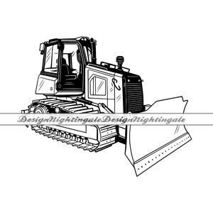 Clipart SVG z buldożerem, pliki do cięcia ciężkiego sprzętu (pobieranie cyfrowe)