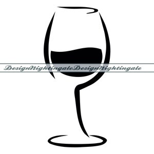 Gestileerde wijnglas SVG, wijnglas SVG, wijn SVG, wijn clipart, wijnbestanden voor Cricut, wijn gesneden bestanden voor silhouet, dxf, png, eps, vector