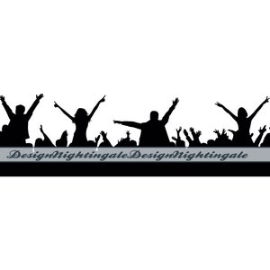 Cheering Crowd #4 SVG, Concert Audience SVG, Festival SVG, Concert, Clipart, Files For Cricut, Cut Files For Silhouette, Dxf, Png,Eps,Vector