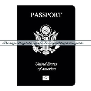American Passport SVG, US Passport SVG, Travel Svg, Passport Clipart, Arquivos para Cricut, Arquivos cortados para silhueta, Dxf, Png, Eps, Vector