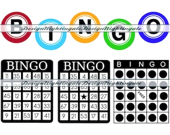 Bingo SVG, Balls, Card Clipart (Digital Download)