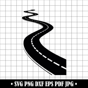Winding Road SVG, Curvy Road PNG, Long Road DXF Cut File, Highway Path Clipart, Road Silhouette for Cricut, Laser, Vinyl Projects