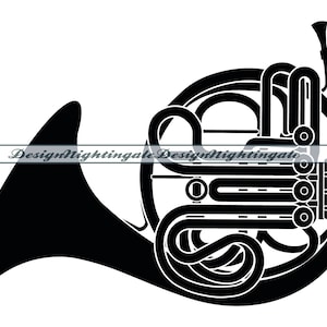 French Horn SVG, French Horn Clipart, French Horn Files For Cricut, French Horn Cut Files For Silhouette, Dxf, Png, Eps, French Horn Vector