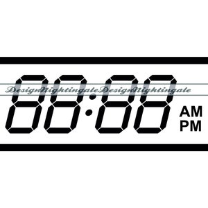 Digital Wecker SVG, Wecker SVG, Wecker Clipart, Wecker-Dateien für Cricut, Schnittdateien für Silhouette, Dxf, Png, Eps, Vektor