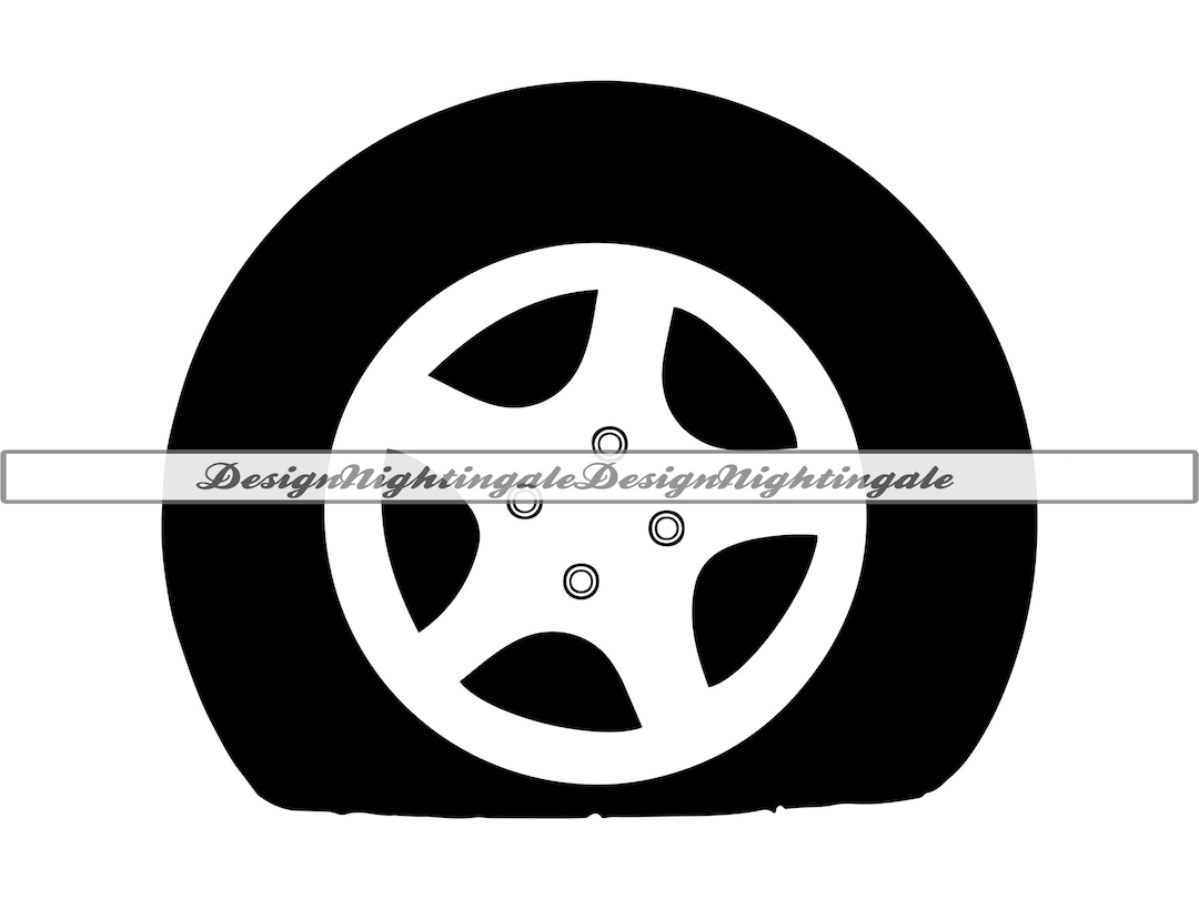 Flat Tire SVG, Car Tire SVG, Flat Wheel Svg, Flat Tire Clipart, Files