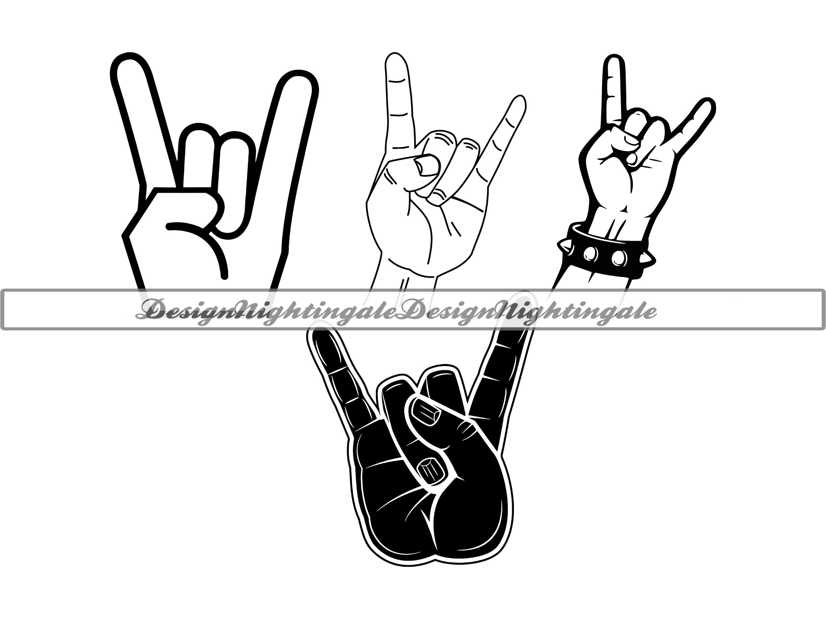 ROCK ON vinyl sticker hand sign Corna Hook em Horns Metal Texas rocker extreme 