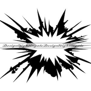 Explosion SVG, Cartoon Boom SVG, Comic Book Svg, Explosion Clipart, Files For Cricut, Explosion Cut Files For Silhouette, Dxf, PNG, Vector