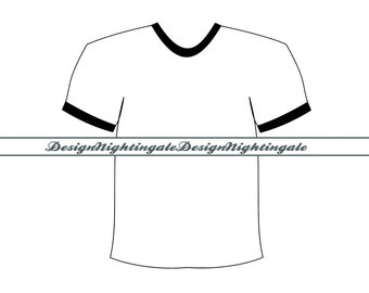 T-shirt Outline SVG, Shirt Clipart, Cricut & Silhouette Cut Files (Digital Download)