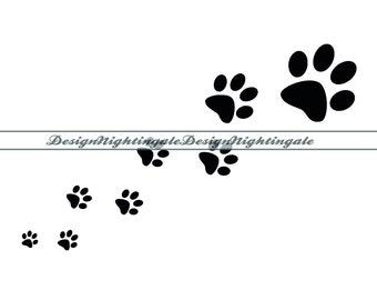 Pfotenabdrücke SVG, Hund Katze Clipart (digitale Dateien)