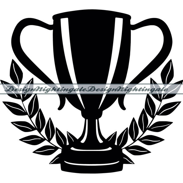 Laurel Trophy SVG, Award SVG, Prize SVG, Trophy Clipart, Trophy Files For Cricut, Trophy Cut Files For Silhouette, Dxf, Png, Eps, Vector