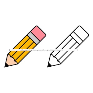 Lápis SVG, Lápis Contorno SVG, Lápis Escolar SVG, Lápis Clipart, Arquivos para Cricut, Arquivos de Corte de Lápis para Silhouette, Lápis Vetor, Digital