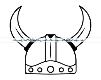 Viking Helmet SVG, Cricut Silhouette Cut Files (Digital Download)