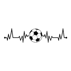 Soccer Heartbeat SVG, Soccer Ball Svg, Football Svg, Clipart, Files For Cricut, Cut Files For Silhouette, Dxf,Png,Vector,Sticker Decal Vinyl