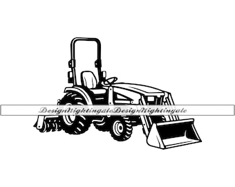 Compact Utility Tractor SVG, Farming Clipart (Digital Download)