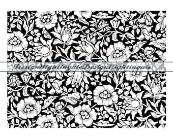 Tooled Leather Floral Pattern SVG, Seamless Vines (Digital Files)