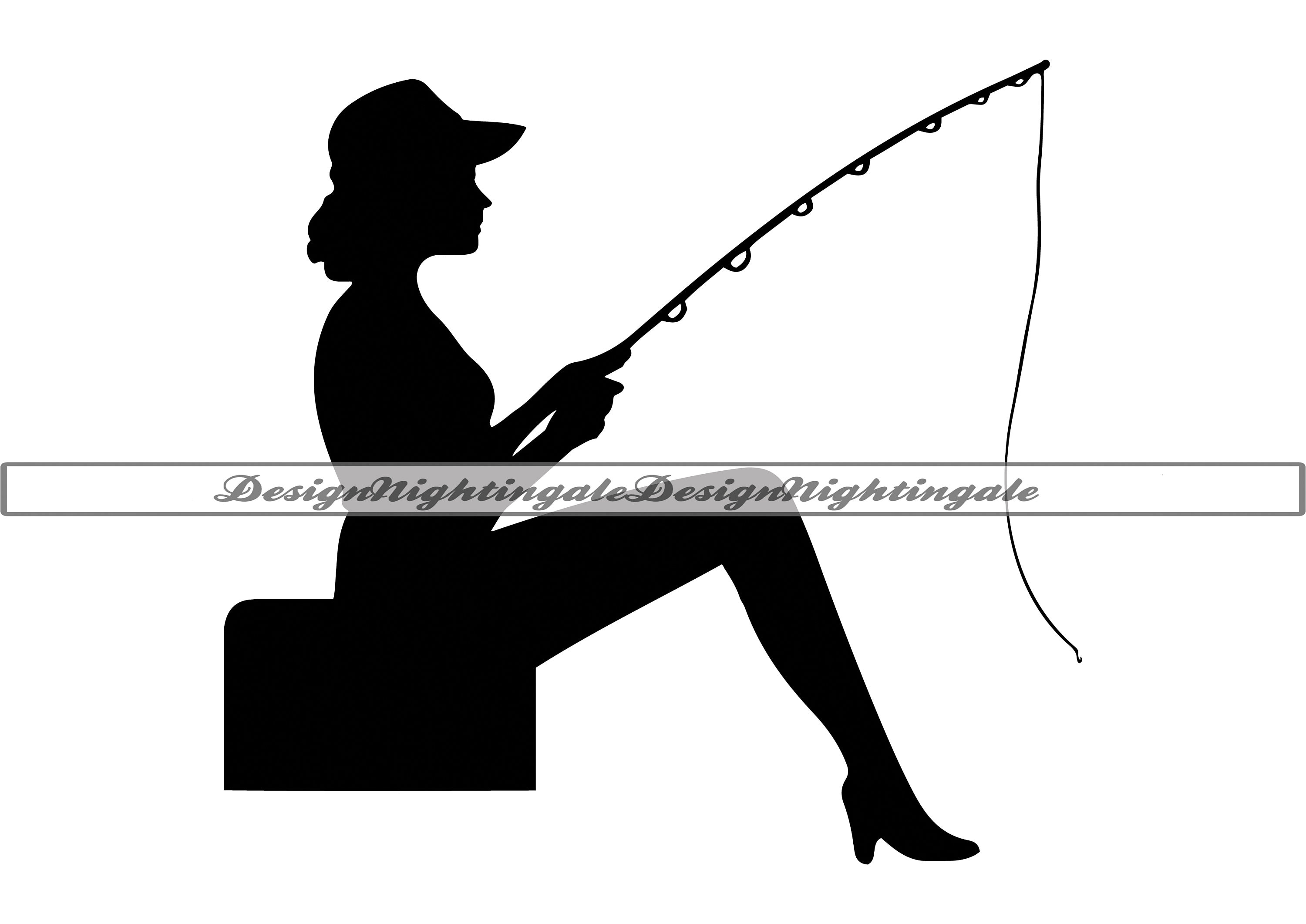 Woman Fishing Svg -  Norway