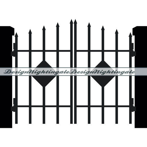 Iron Gate #3 SVG, Wrought Iron Gate SVG, Iron Gate Clipart, Iron Gate Files For Cricut, Cut Files For Silhouette, DXF, Png, Eps, Vector