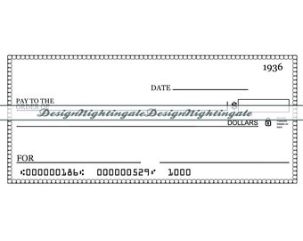Blank Check Template Etsy