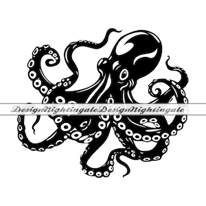 Octopus SVG, Squid SVG, Kraken SVG, Octopus Clipart, Octopus Files For Cricut, Octopus Cut Files For Silhouette, Dxf, Png, Eps, Vector