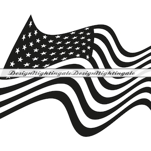 Wavy American Flag SVG, Waving American Flag SVG, American Flag Clipart, Files For Cricut, Cut Files For Silhouette, Dxf, Png, Eps, Vector