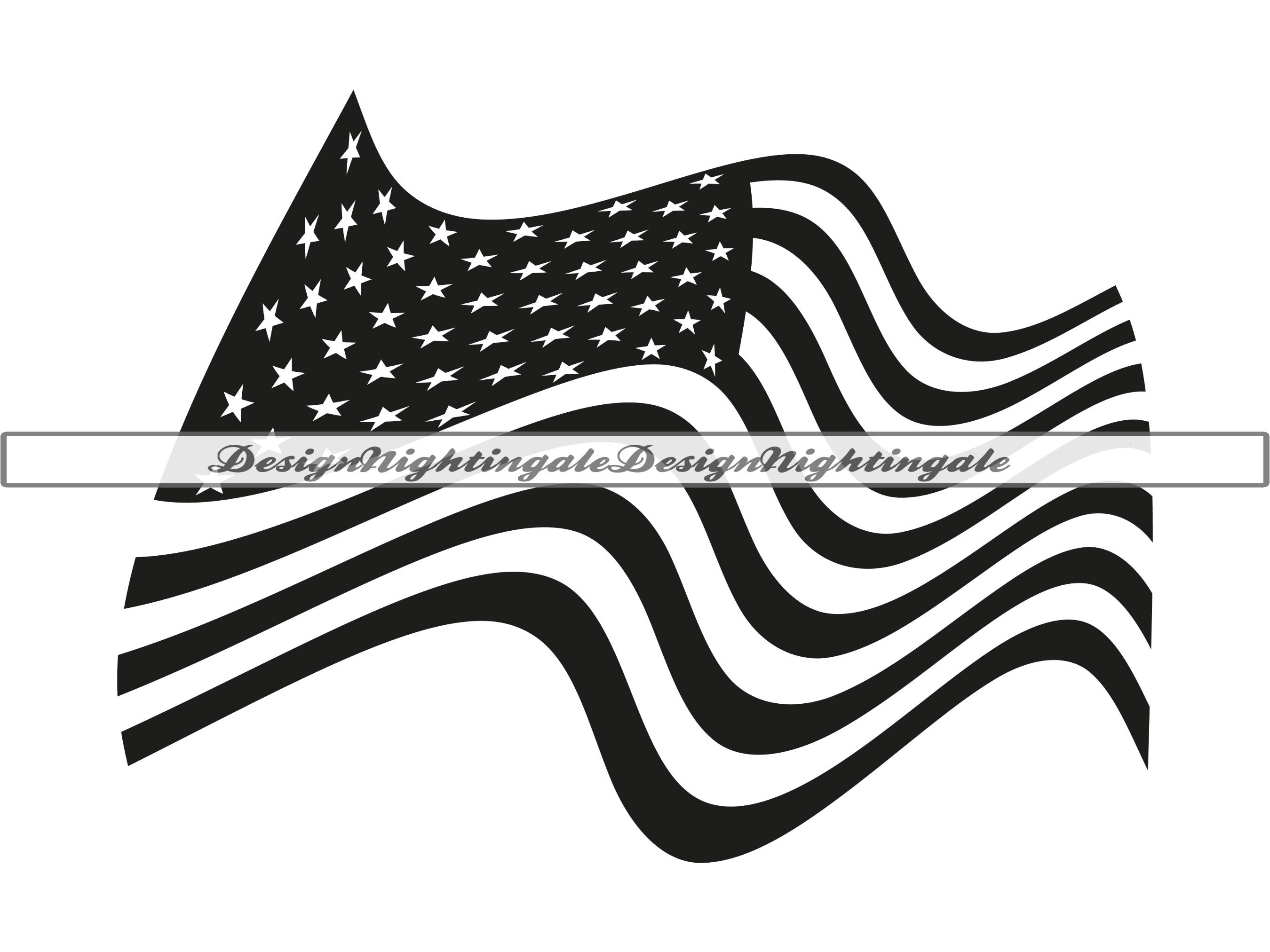 Wavy American Flag SVG Waving American Flag SVG American Etsy