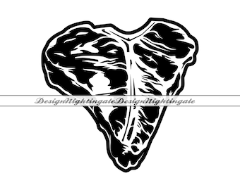 T-Bone Steak SVG, BBQ Grill Cut File (Digital Download)