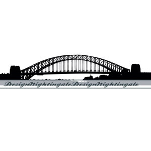 Sydney Cityscape SVG, Sydney SVG, Harbor Bridge SVG, Harbor Bridge Clipart, Files For Cricut, Cut Files For Silhouette, Dxf, Png, Eps,Vector