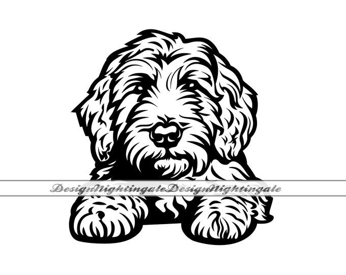 Goldendoodle Dog Head Design | Svg Png Dxf Eps Pdf | Vector Graphic Cut ...