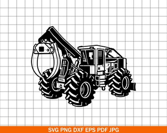 Grapple Skidder Silhouette , Forsttraktor Clipart (SVG PNG DXF)