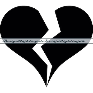 Broken Heart #2 SVG, Heart Svg, Broken Heart Clipart, Broken Heart Files For Cricut, Broken Heart Cut Files For Silhouette, DXF, PNG, Vector
