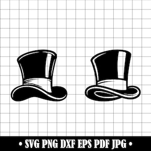 Vintage Top Hat SVG, Gentleman Silhouette, Steampunk Clipart (Digital Download)