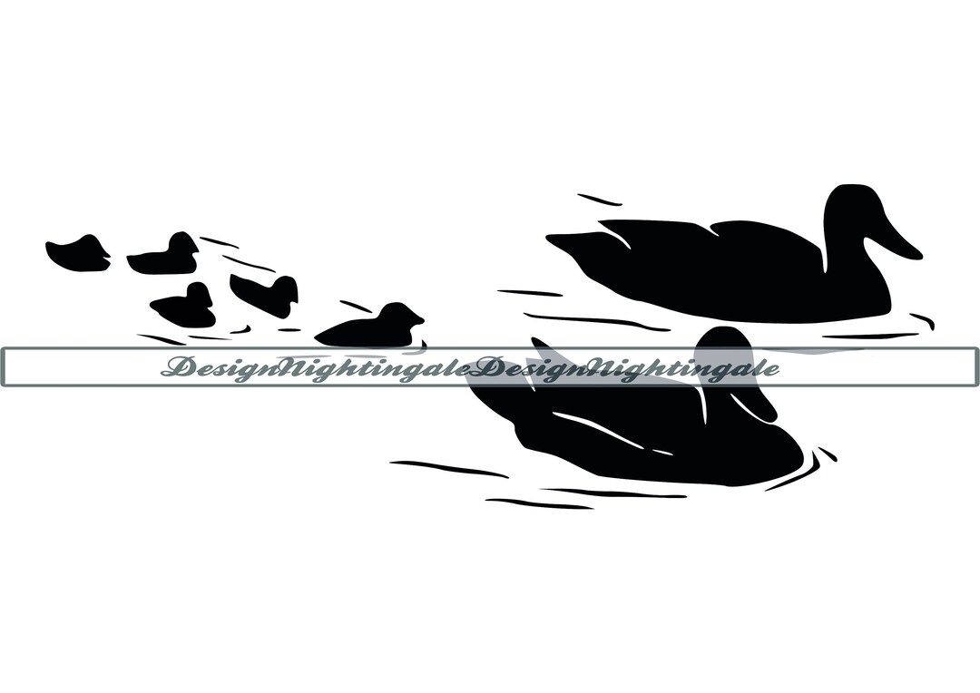 Mama Ente mit Babys 2 SVG, Mama Enten SVG, Entchen SVG, Clipart ...