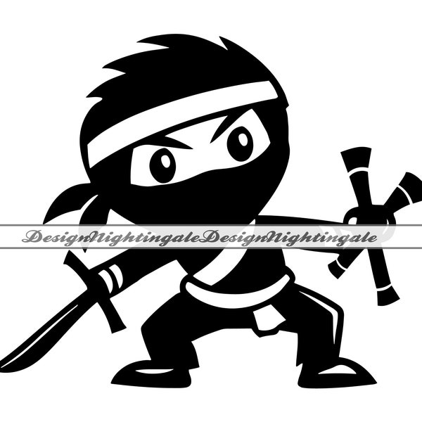 Ninja Boy SVG, Ninja Mascot SVG, Ninja Kid SVG, Ninja Boy Clipart, Files For Cricut, Ninja Boy Cut Files For Silhouette, Dxf, Png,Eps,Vector