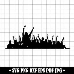 Multitud animando SVG, público en concierto Clipart vectorial (archivos digitales)