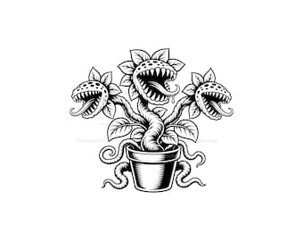 Monster Plant SVG, Carnivorous Flower Cut File