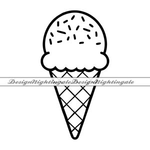 Eis #3 SVG, Eistüte SVG, Eis Clipart, Eis-Dateien für Cricut, Eis Schnittdateien für Silhouette, Dxf, Png, Eps, Vektor