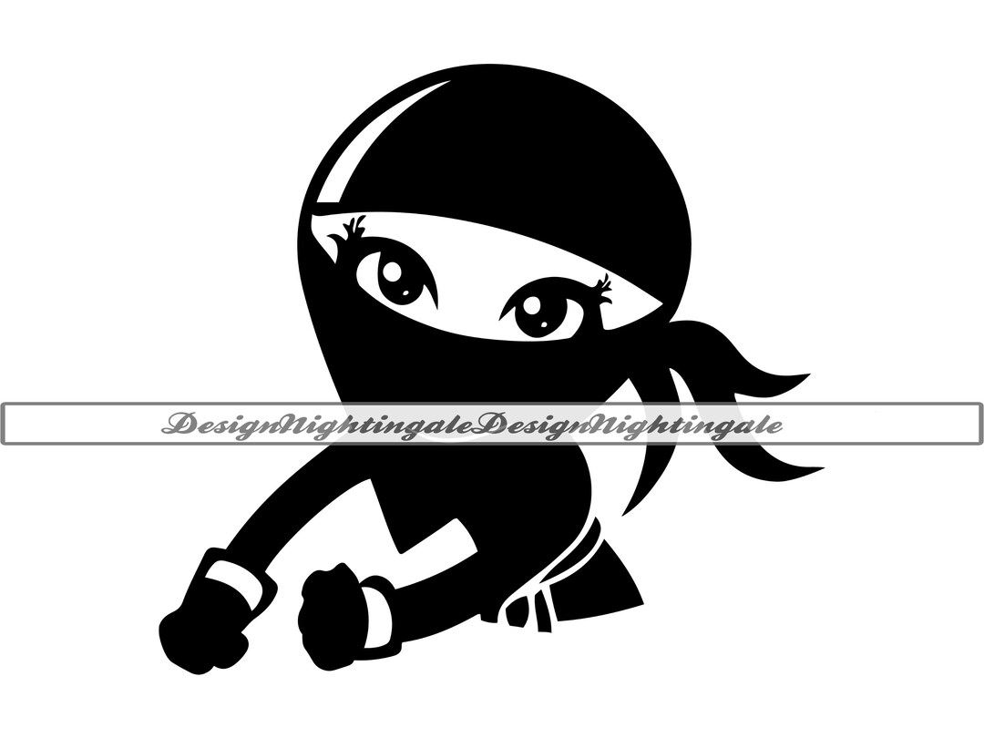 Ninja Girl SVG, Ninja Mascot SVG, Ninja Kid SVG, Ninja Girl Clipart