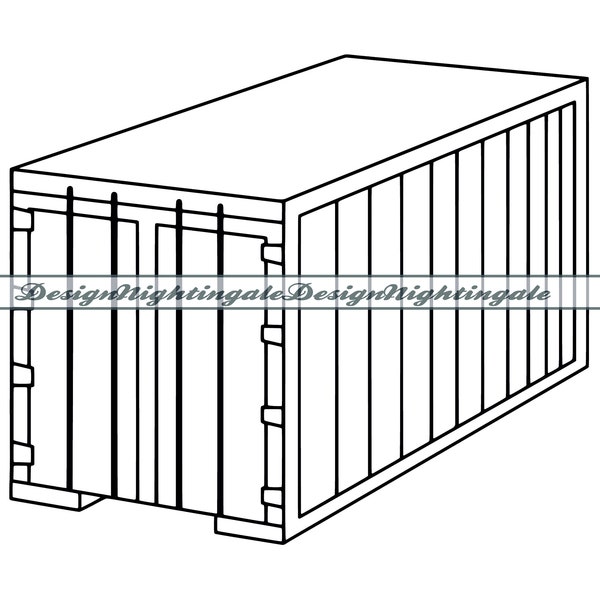 Container Outline SVG, Shipping Container SVG, Cargo SVG, Container Clipart, Files For Cricut, Cut Files For Silhouette, Dxf,Png,Eps,Vector